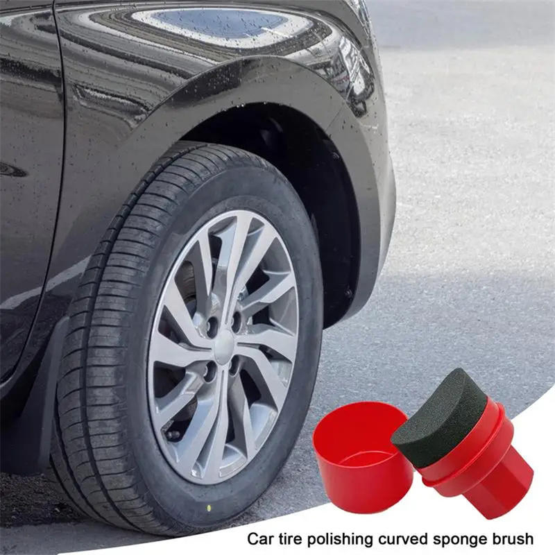 Wax Applicator Pad - إسفنجة تلميع إطارات السيارات المنحنية مع