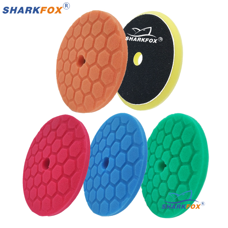 Polish Pad Set Buffer - Sharkfox-وسادات تلميع للسيارة ، إسفنجة سداسية