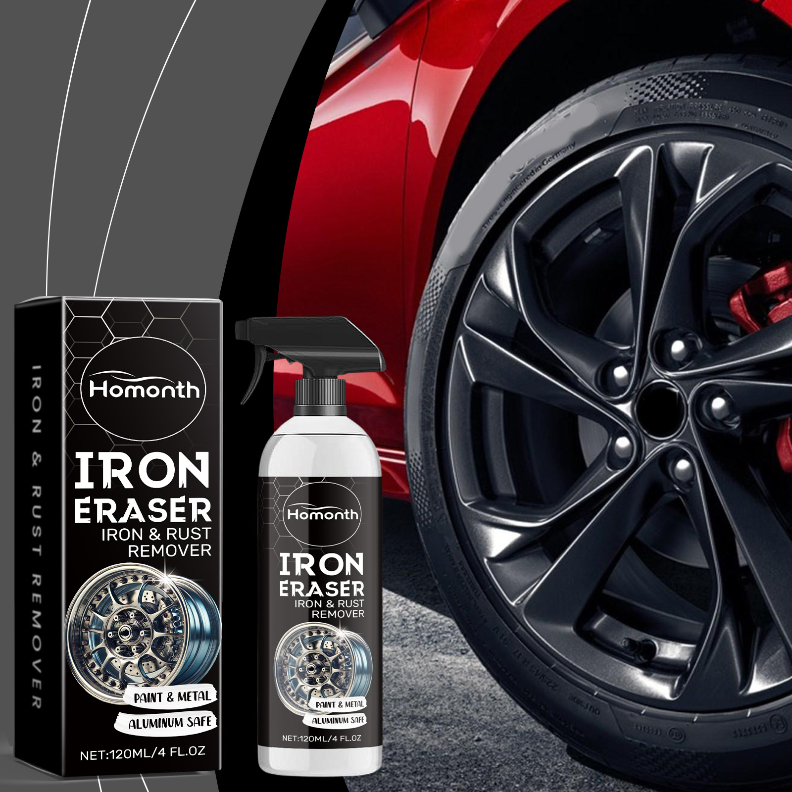 Wheel Cleaner Alloy - بخاخ مزيل صدأ عجلات السيارة، منظف