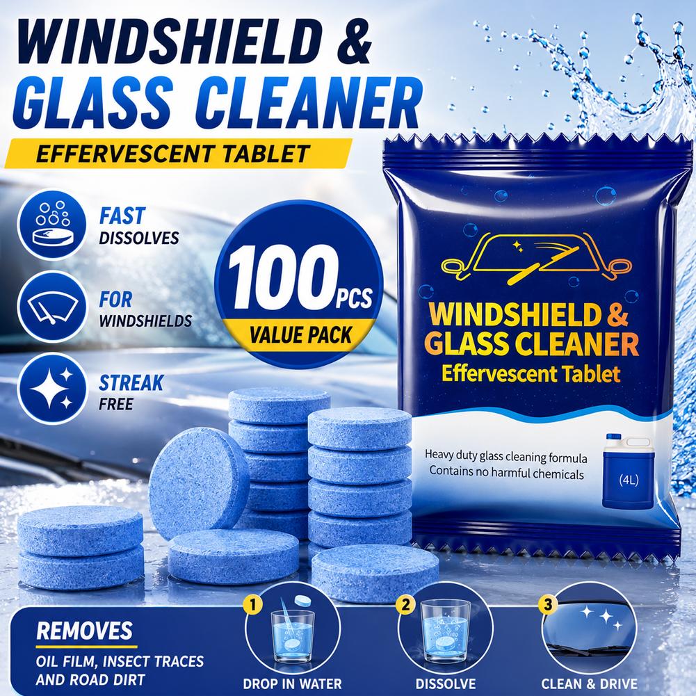 أقراص فوارة لتنظيف زجاج السيار - مراجعة Glass Cleaner Streak وسعره