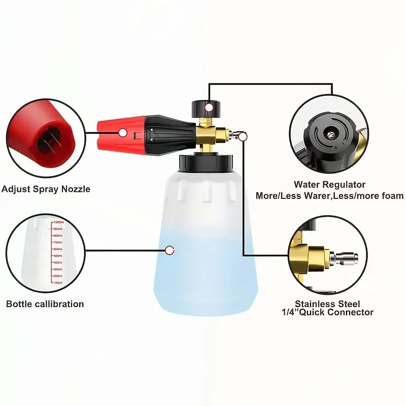 مدفع رغوة عالي الضغط قابل للتع - مراجعة Foam Cannon Car Wash وسعره