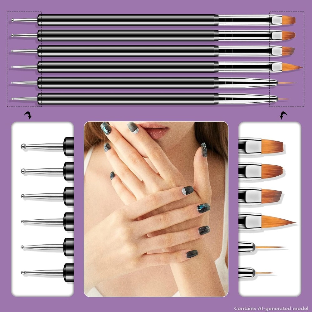 أدوات تزيين الأظافر مزدوجة الط - مراجعة Detailing Brush Set وسعره